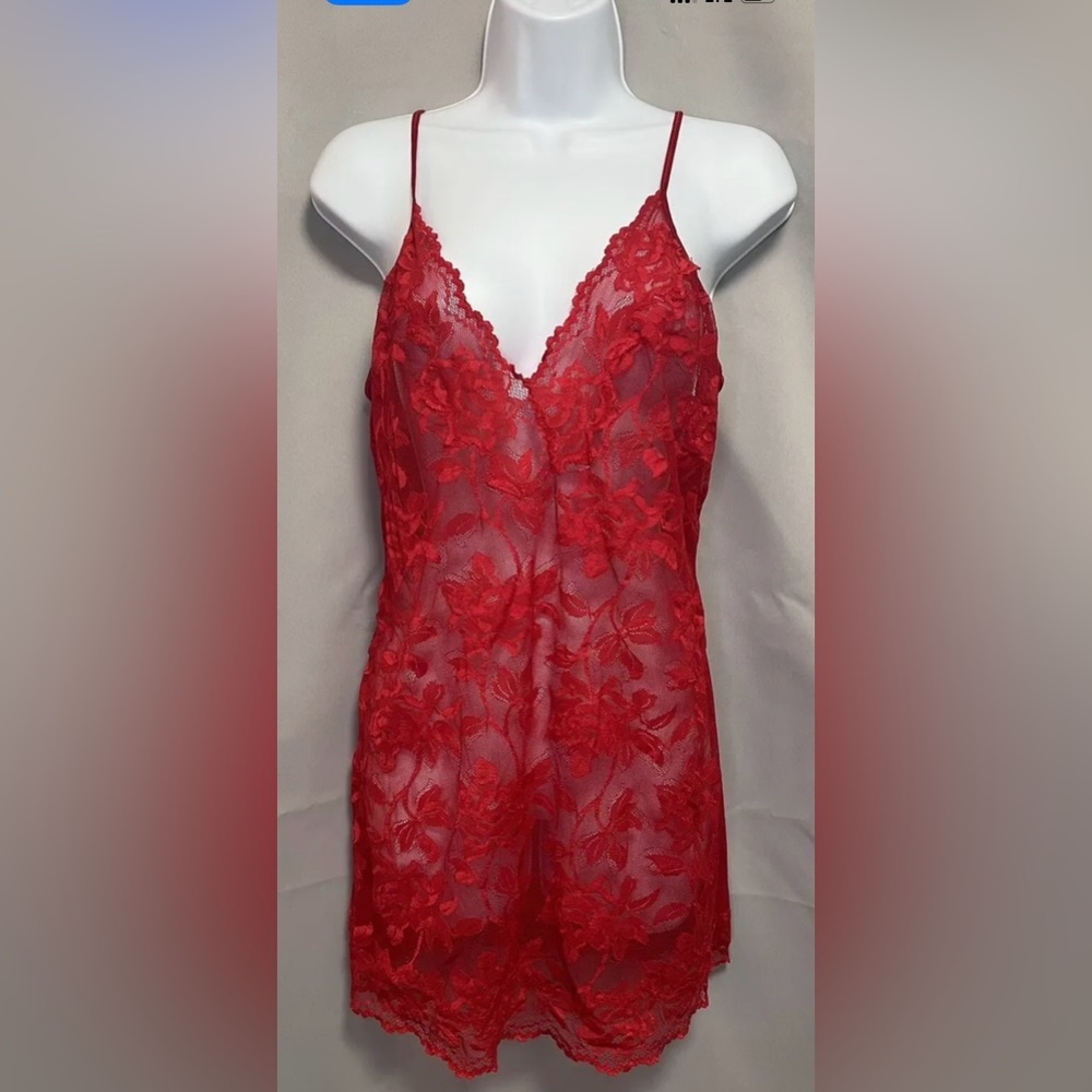 Victoria Secret Night Gown Sz Large Red Women’s Lace